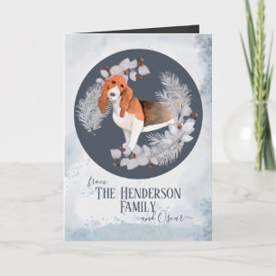 Personlig Bassett Hound-jul Helgkort