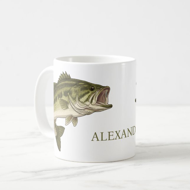 Personlig bassfiske kaffemugg (Framsida vänster)
