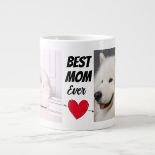 Personlig bäst hund mamma två foto och text jumbo mugg