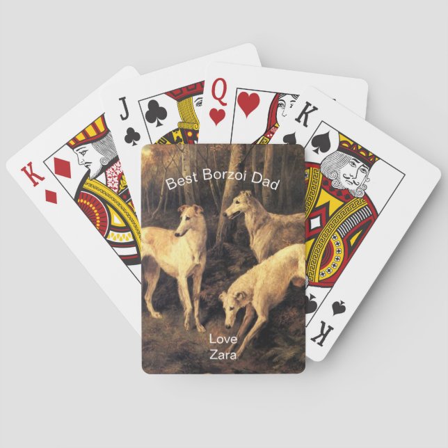 Personlig Bästa Borzoi Pappa Casinokort (Baksidan)