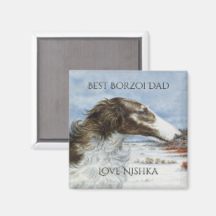 Personlig Bästa Borzoi Pappa Magnet
