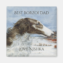 Personlig Bästa Borzoi Pappa Magnet