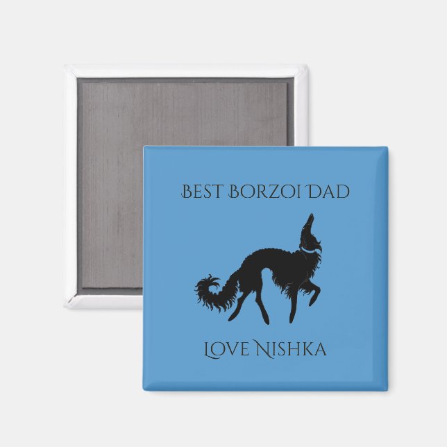 Personlig Bästa Borzoi Pappa Magnet (Front/Back)
