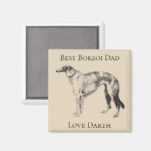 Personlig Bästa Borzoi Pappa Magnet