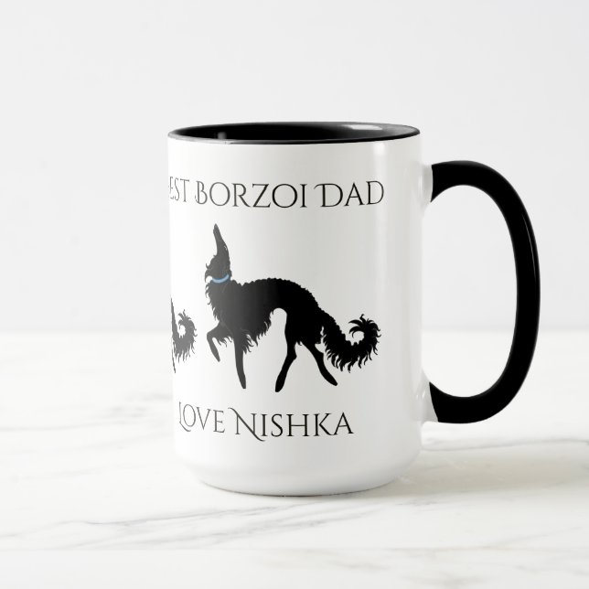 Personlig Bästa Borzoi Pappa Mugg (Höger)