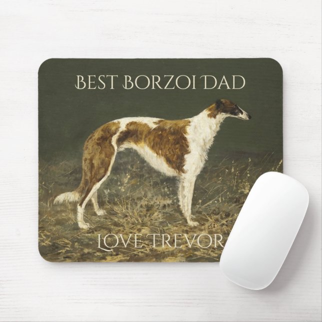 Personlig Bästa Borzoi Pappa Musmatta (Med mus)