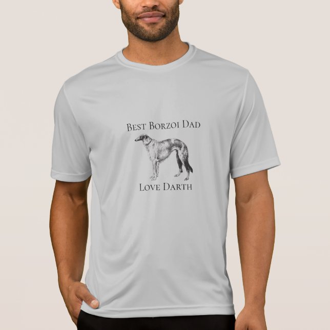 Personlig Bästa Borzoi Pappa T Shirt (Framsida)
