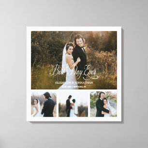 Personlig, bästa dagen någonsin 4 fotokollaps canvastryck