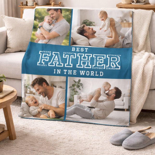 Personlig bästa fars dag | Anpassad pappa Fleecefilt (Personalized Best Father’s Day | Custom daddy Fleece Blanket)
