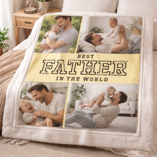 Personlig bästa fars dag | Anpassad pappa Fleecefilt (Personalized Best Father’s Day | Custom daddy Fleece Blanket)
