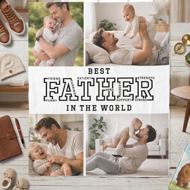 Personlig bästa fars dag | Anpassad pappa Fleecefilt (Personalized Best Father’s Day | Custom daddy Fleece Blanket)