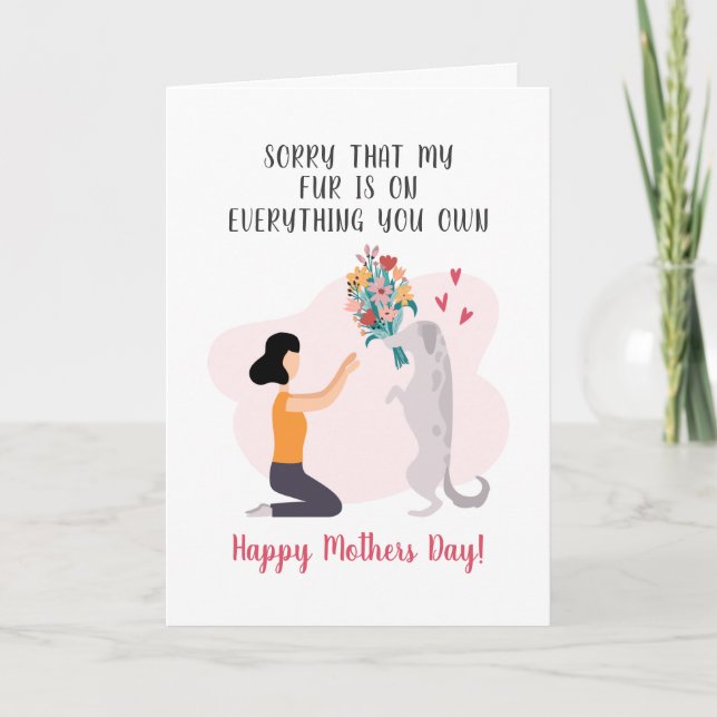 Personlig Bästa Hund-Mors dag Cute Mamma Helgkort (Framsida)
