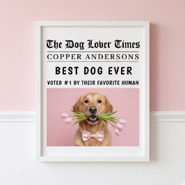Personlig “Bästa hund någonsin” tidning Poster