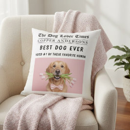 Personlig “Bästa hund någonsin” tidningsfoto Kudde