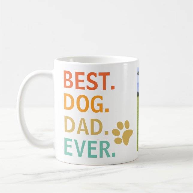 Personlig Bästa Hund Pappa någonsin. Kaffe Mugg  (Vänster)