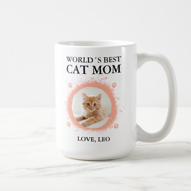 Personlig Bästa Kattmamma Kaffemugg (Höger)