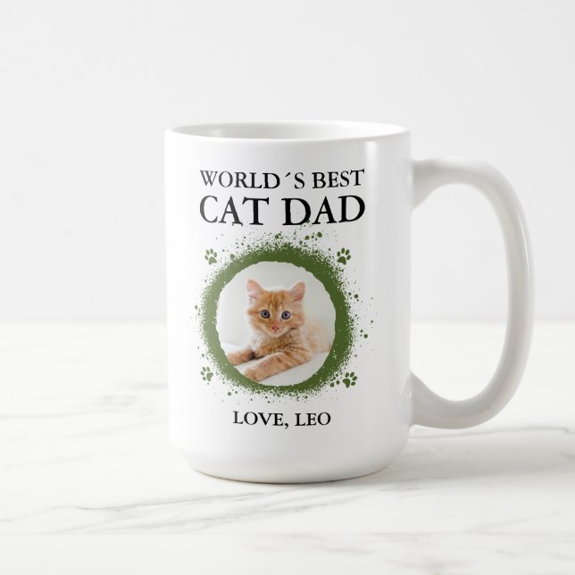 Personlig Bästa Kattpappa Kaffemugg (Höger)