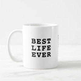 Personlig Bästa livet någonsin - svartvitt Kaffemugg