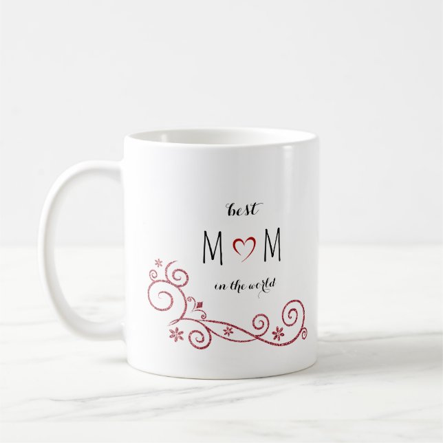 Personlig Bästa Mamma i världen Kaffemugg (Vänster)