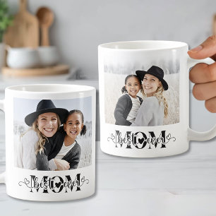 Personlig Bästa Mamma Någonsin 2 Foto Kaffemugg