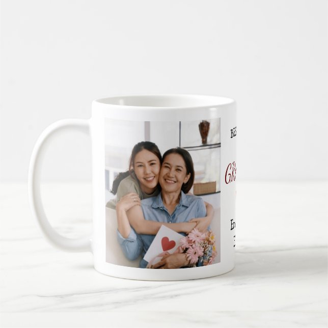 Personlig Bästa mamma någonsin 2 foton Kaffemugg (Vänster)