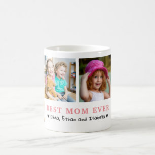 Personlig Bästa mamma någonsin 4 Foto Collage Kaffemugg