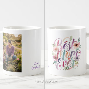 Personlig "Bästa mamma någonsin" Blommig trädgård Kaffemugg