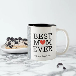 Personlig Bästa Mamma någonsin Heart Fotokaffe M Två-Tonad Mugg