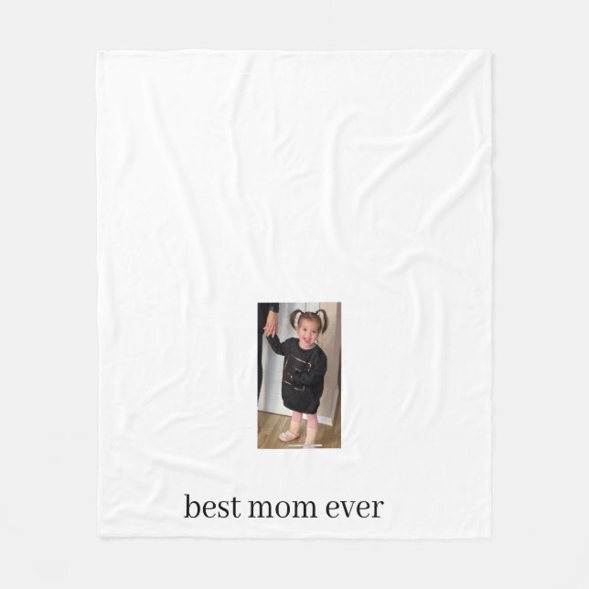 Personlig "Bästa Mamma någonsin" Mors dag-foto Fleecefilt (Framsidan)