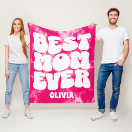 Personlig Bästa Mamma någonsin Rosa Tie Dye Fleecefilt