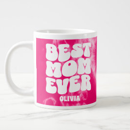 Personlig Bästa Mamma någonsin Rosa Tie Dye Jumbo Mugg