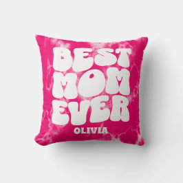 Personlig Bästa Mamma någonsin Rosa Tie Dye Kudde
