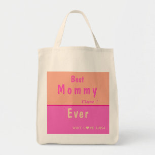 Personlig BÄSTA MAMMA NÄR ROSA &RO Tygkasse
