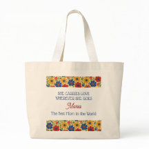Personlig bästa mamma tvåsidig blommig toteväska