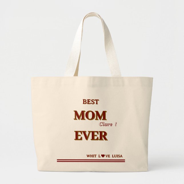 Personlig BÄSTA MAMMA-VARJE SKRIV Jumbo Tygkasse (Framsidan)