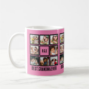Personlig Bästa mormor någonsin, 8 fotokollage Kaffemugg