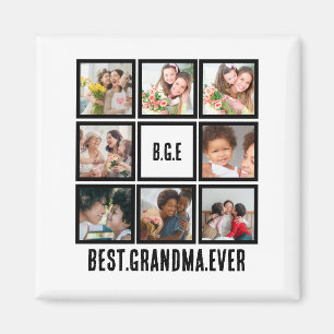 Personlig Bästa mormor någonsin, 8 fotokollage Magnet