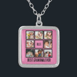 Personlig Bästa mormor någonsin, 8 fotokollage Silverpläterat Halsband<br><div class="desc">Personlig Bästa mormor nånsin 8 fotokollage. Anpassa den här mors dag-presenten för mormor med 8 foton och förkortningar som BME för Best Mamma någonsin.</div>