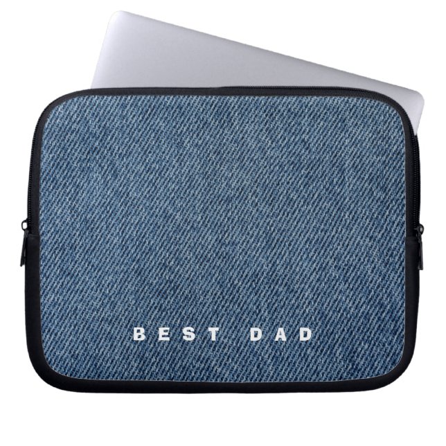 Personlig bästa PAPPA Denim-utskrift Laptop Fodral (Framsidan)