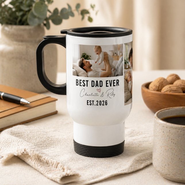Personlig BÄSTA PAPPA Foto|Anpassad Fars Dag Resemugg (Personalized BEST DADDY Photo|Custom Father’s Day Travel Mug)