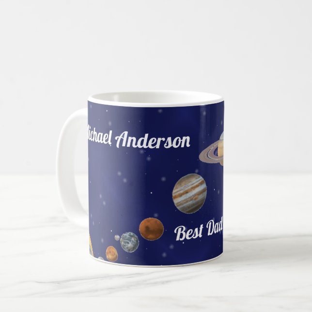 Personlig Bästa Pappa i universum! Kaffemugg (Framsida vänster)