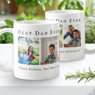 Personlig Bästa Pappa Någonsin 5 Foto Collage Kaffemugg