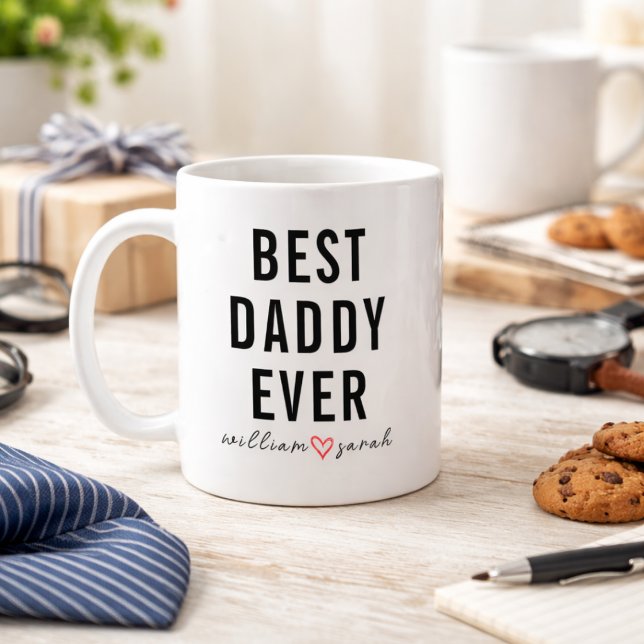 Personlig Bästa Pappa Någonsin | Anpassad Fars Dag Kaffemugg (Personalized Best Daddy Ever | Custom Father’s Day Mug)