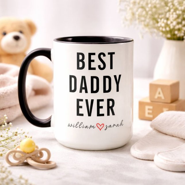 Personlig Bästa Pappa Någonsin | Anpassad Fars Dag Mugg (Personalized Best Daddy Ever | Custom Father’s Day Mug)