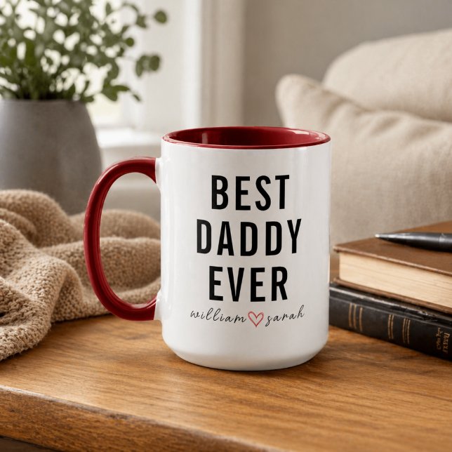 Personlig Bästa Pappa Någonsin | Anpassad Fars Dag Mugg (Personalized Best Daddy Ever | Custom Father’s Day Mug)