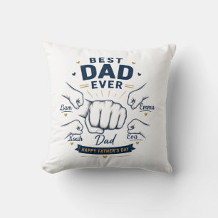 Personlig Bästa Pappa Någonsin Fars dag av 4 barn Kudde