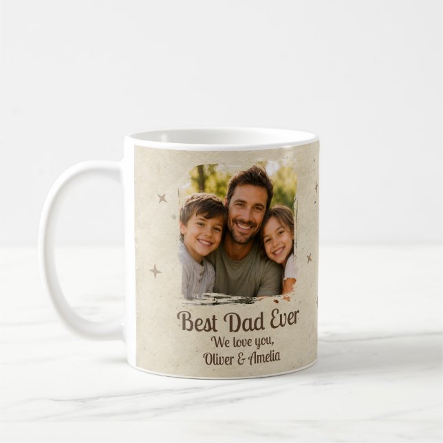 Personlig bästa pappa någonsin Foto Kaffemugg (Vänster)