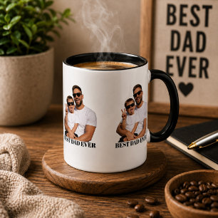 Personlig Bästa Pappa Någonsin Genomskinlig Foto Mugg