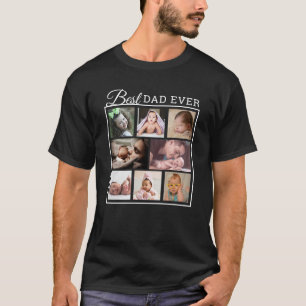 Personlig Bästa Pappan någonsin 8 fotokollage sv T Shirt