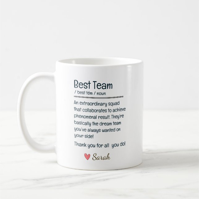 Personlig bästa teamuppskattning kaffemugg (Vänster)